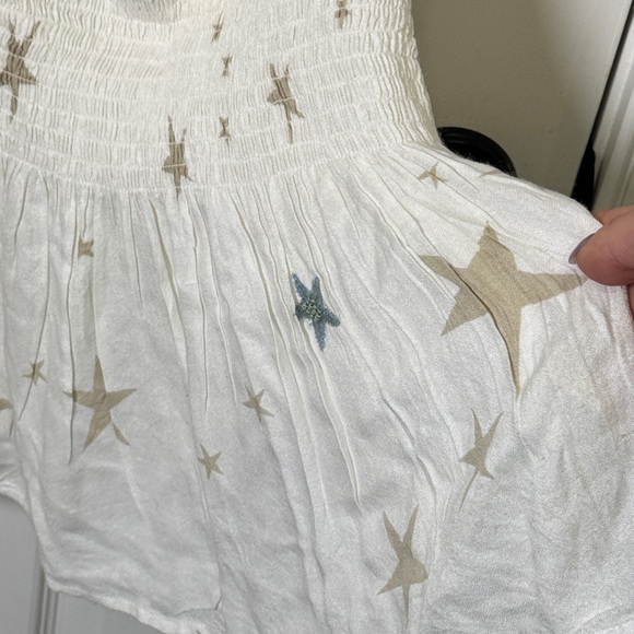 Surf Gypsy Star Embroidered Tassel Boho Cold Shoulder Tunic Dress Swim Coverup M - Picture 7 of 8